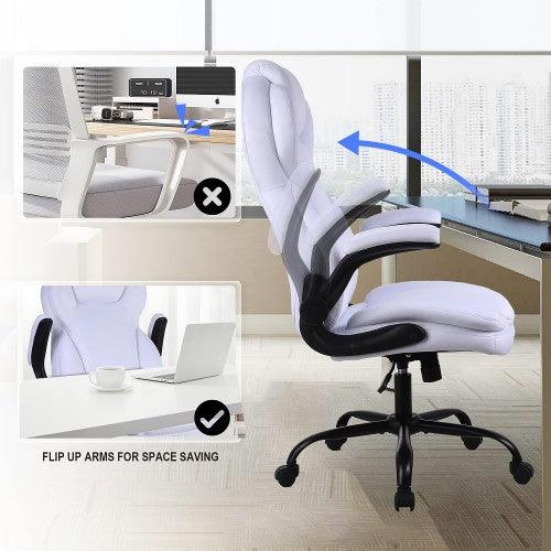 KASORIX Ergonomic Office Chair, Adjustable Swivel Chair with Velvet Lining, High-Back Lumbar Support, Flip-Up Armrests for Home, Office (Velvet White) KASORIX Ergonomic Office Chair, Adjustable Swivel Chair with Velvet Lining, High-Back Lumbar Support, Flip-Up Armrests for Home, Office (Velvet White)